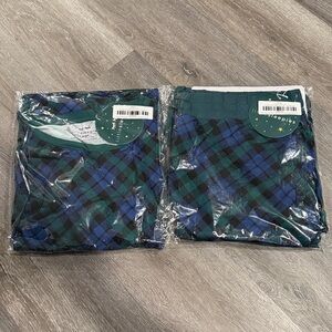 Little Sleepies Emerald Plaid Men’s Pajama Set Size Large